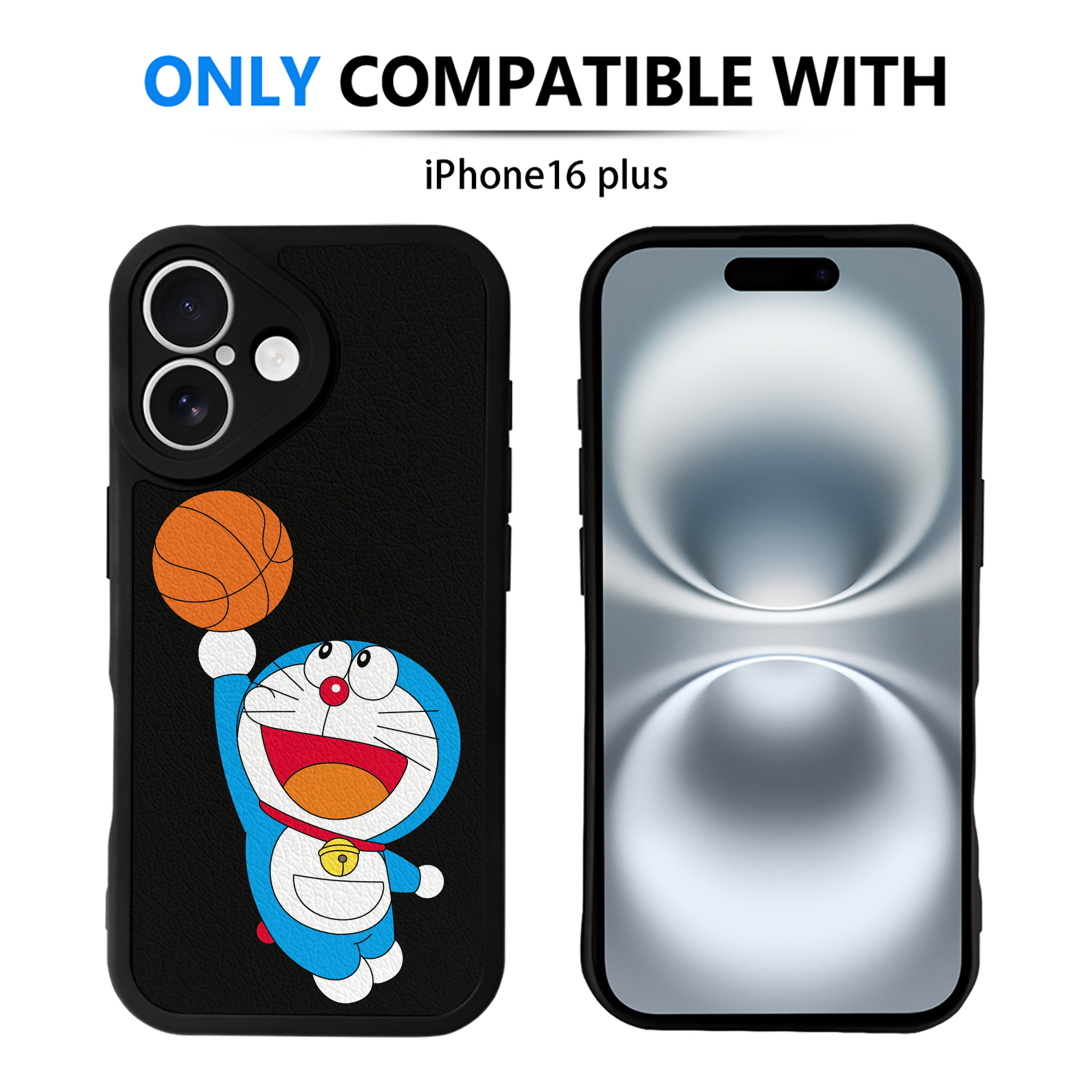 （画像用） ドラえもん Doraemon 【iPhone 16シリーズ対応】シリコンスマホケース（レザー調） 材質：シリコン